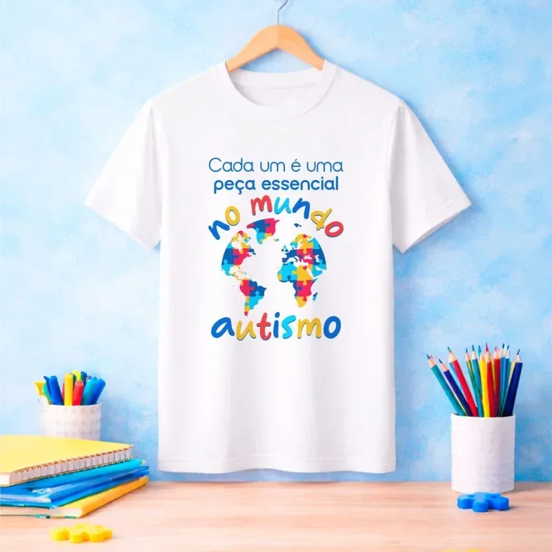 Camiseta Autismo Cada Um é Uma Peça