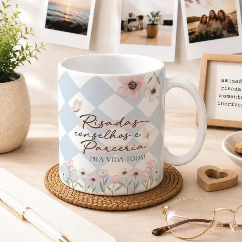 Caneca Amigos – Risadas, Conselhos e Parceria