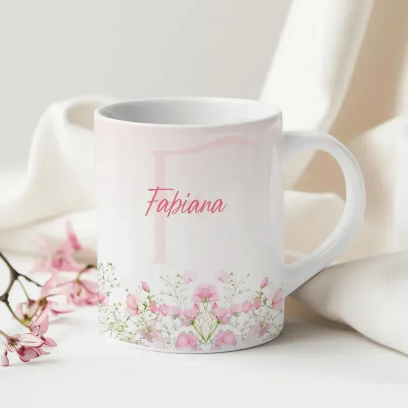 Caneca Alfabeto Floral A a Z V4-gallery