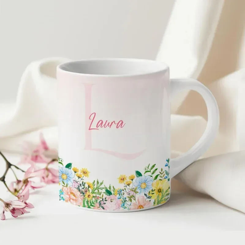 Caneca Alfabeto Floral A a Z V4-gallery
