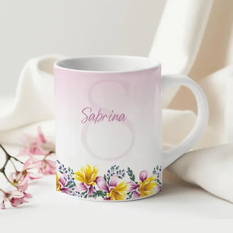 Caneca Alfabeto Floral A a Z V4-gallery