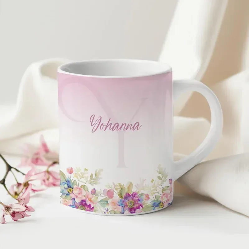 Caneca Alfabeto Floral A a Z V4-gallery