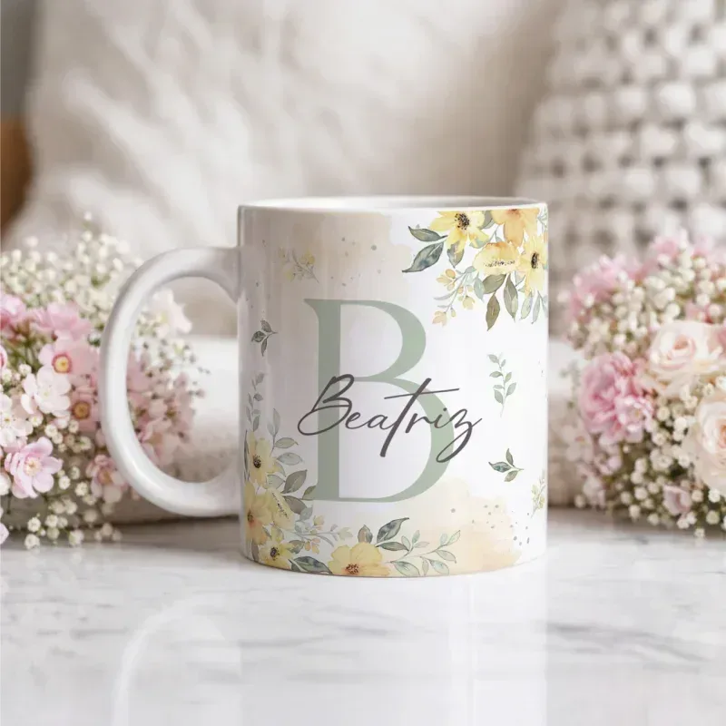 Caneca Alfabeto Floral A a Z V5-gallery