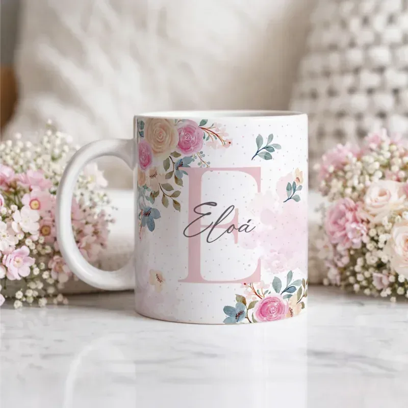Caneca Alfabeto Floral A a Z V5-gallery