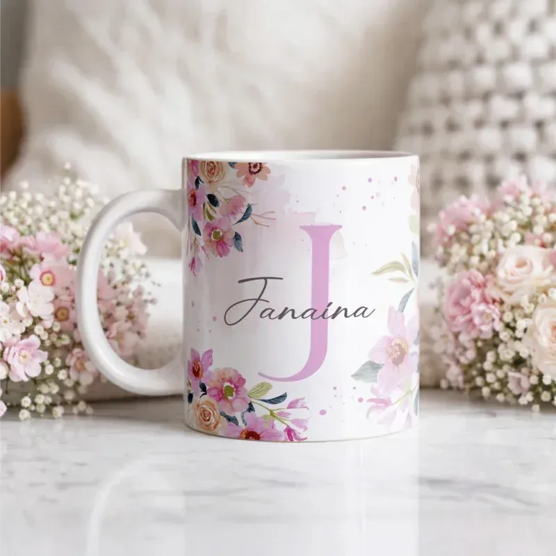 Caneca Alfabeto Floral A a Z V5-gallery