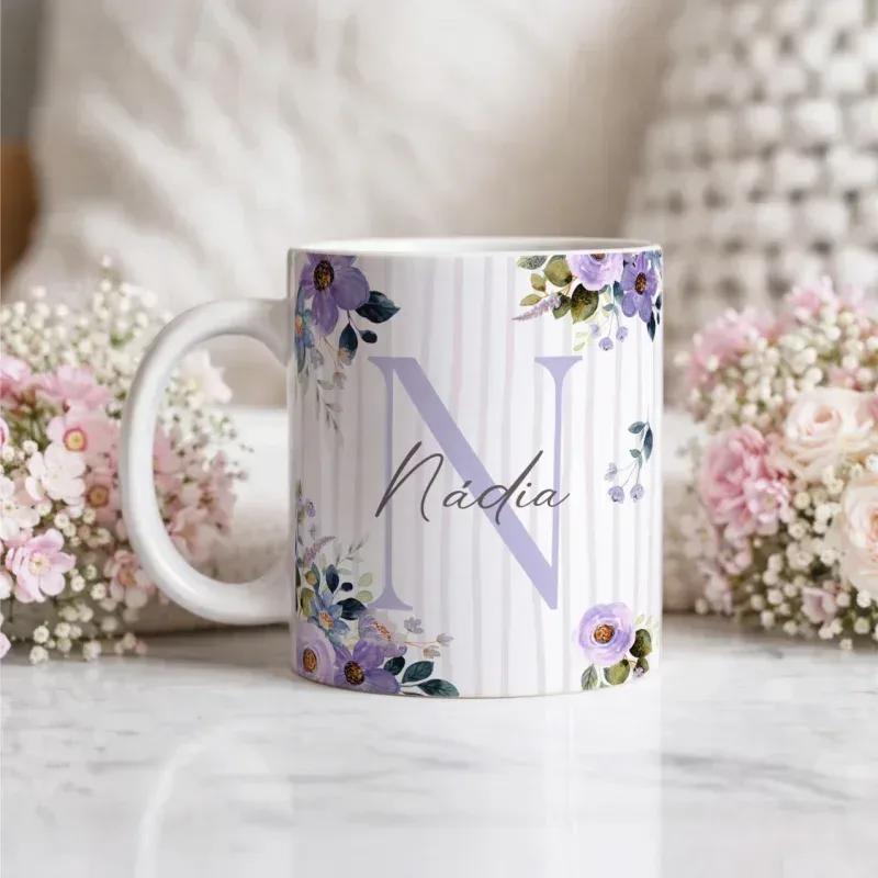 Caneca Alfabeto Floral A a Z V5-gallery