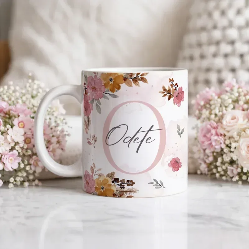 Caneca Alfabeto Floral A a Z V5-gallery