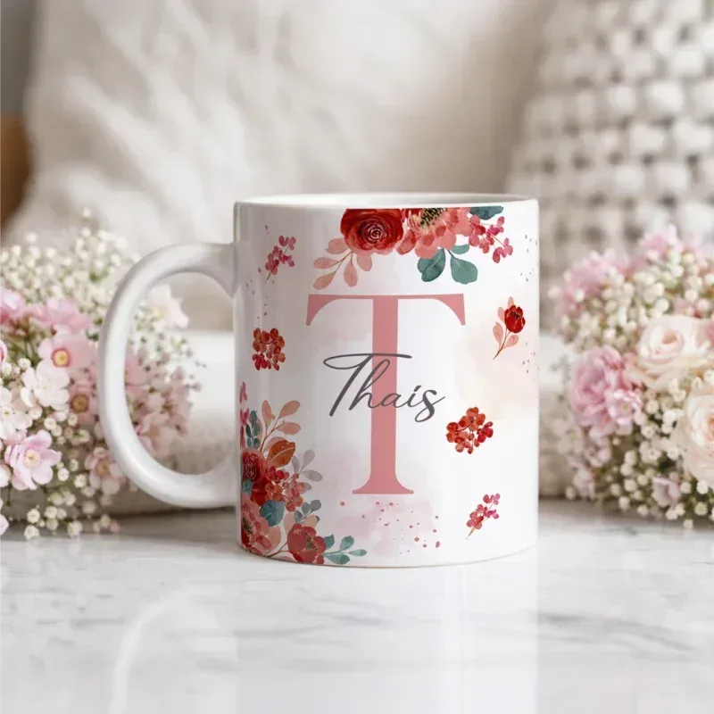 Caneca Alfabeto Floral A a Z V5-gallery