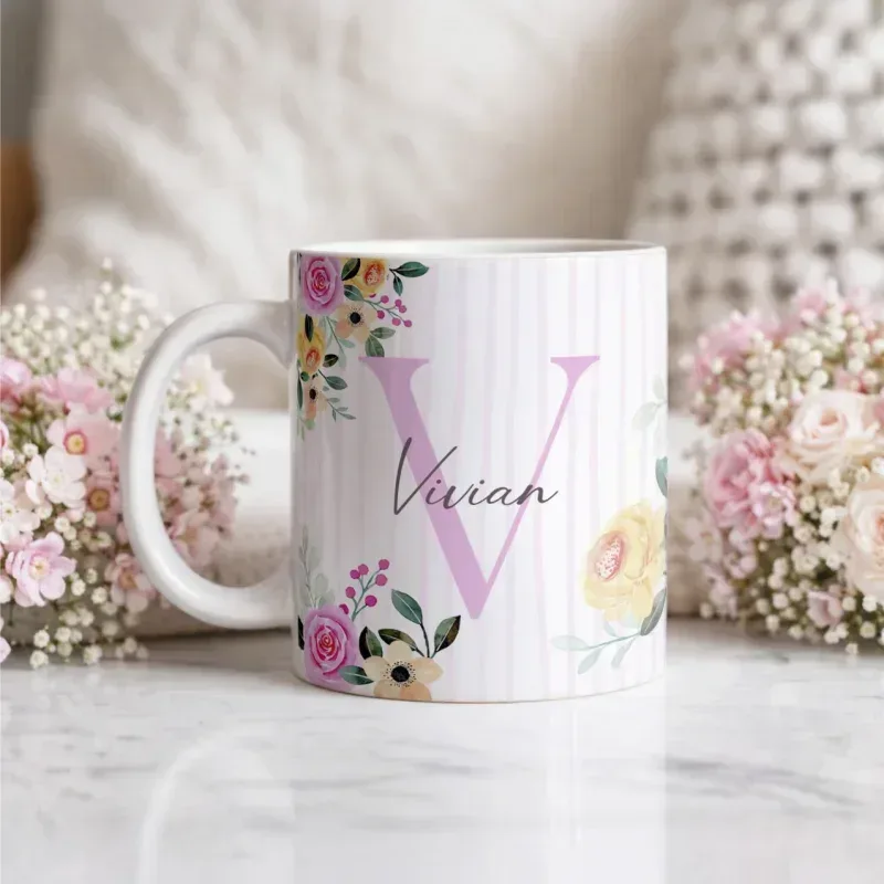 Caneca Alfabeto Floral A a Z V5-gallery