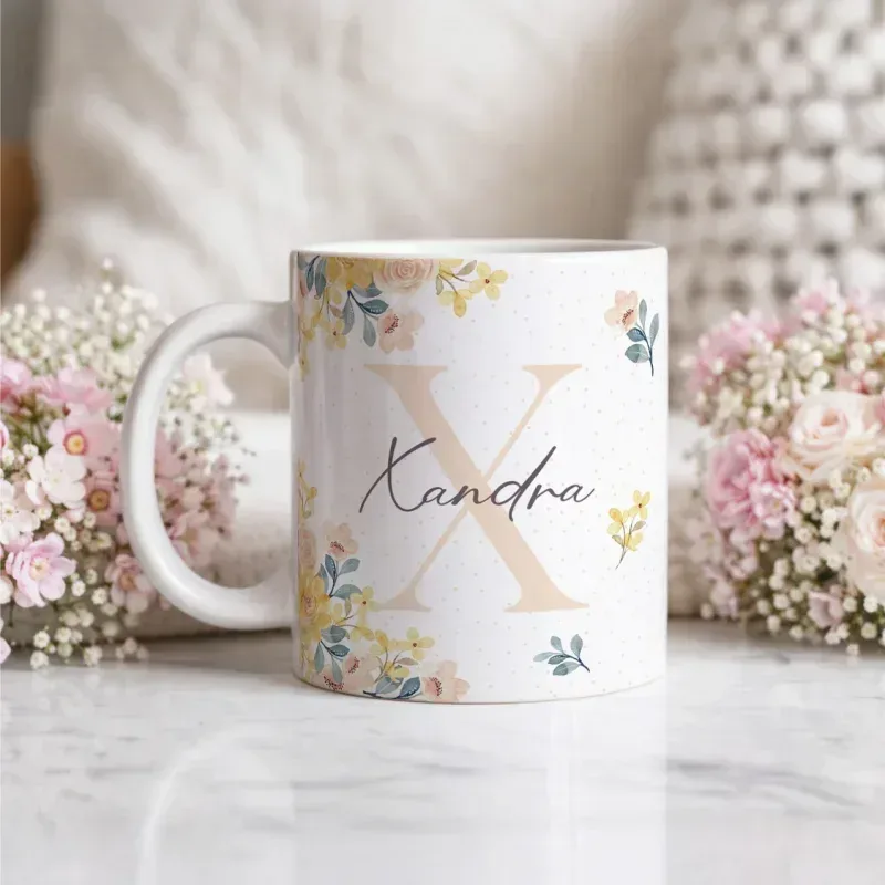 Caneca Alfabeto Floral A a Z V5-gallery