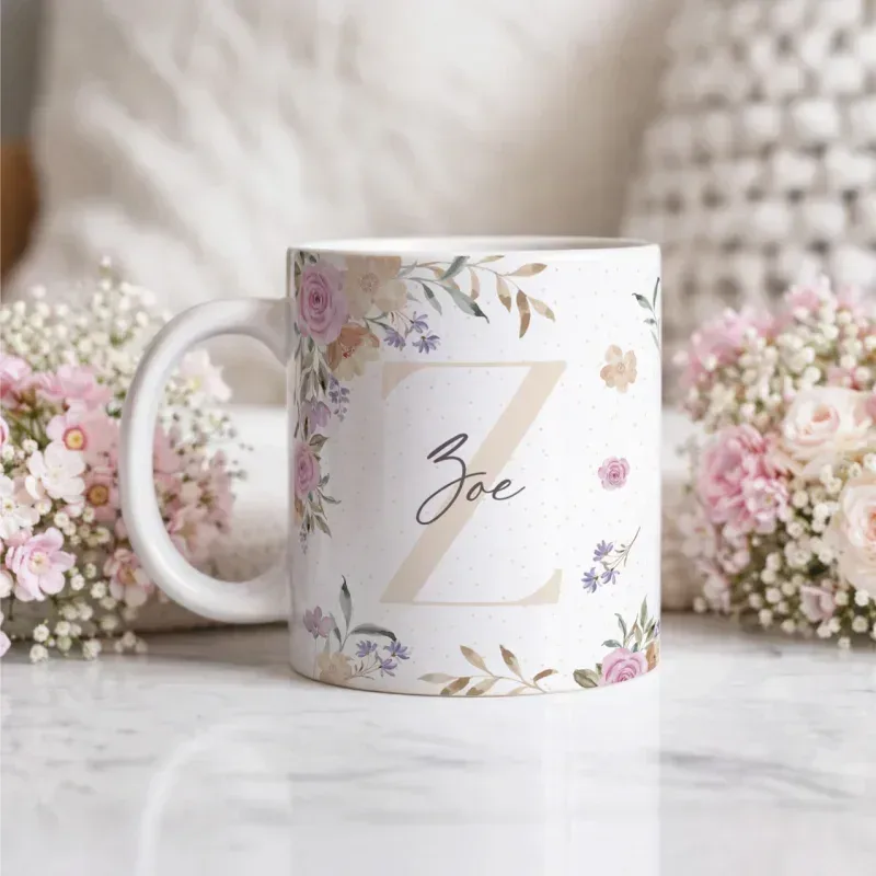 Caneca Alfabeto Floral A a Z V5-gallery