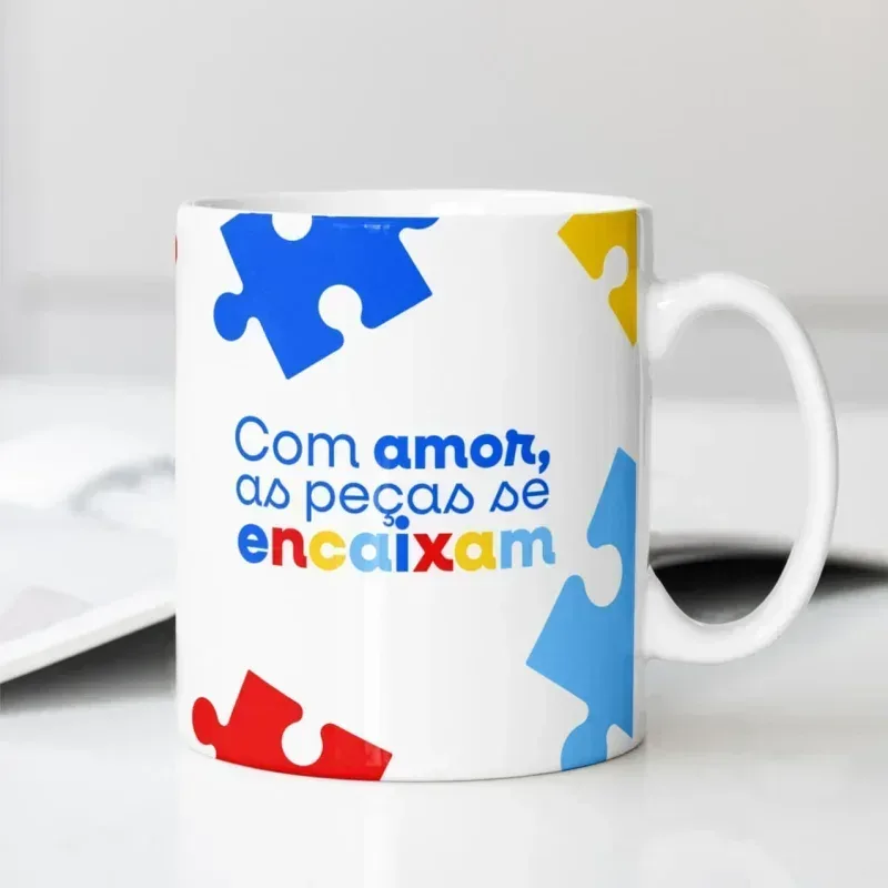 Caneca Autismo Com Amor Peças V4