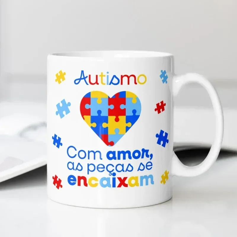 Caneca Autismo Com Amor Peças V5