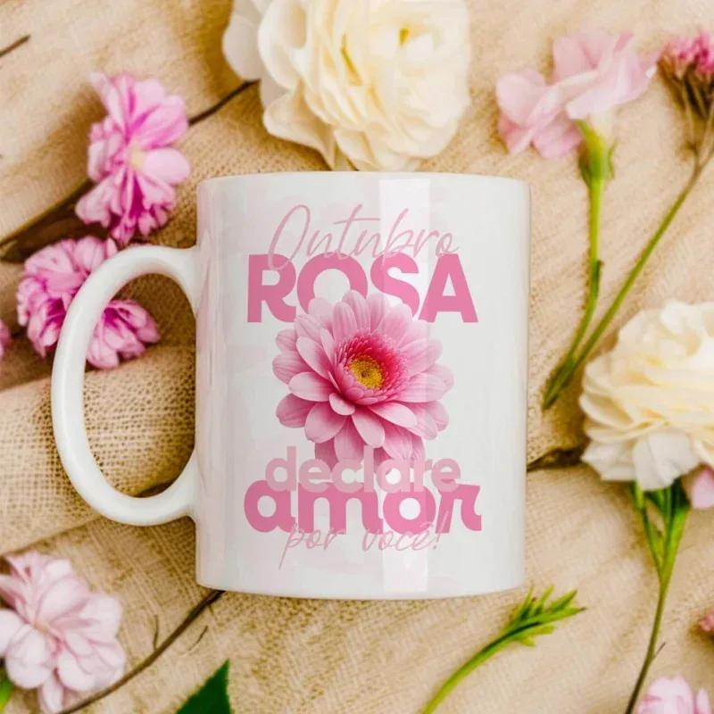 Caneca Outubro Rosa Declare Amor pela Vida