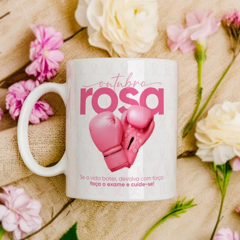 Caneca Outubro Rosa Luvas
