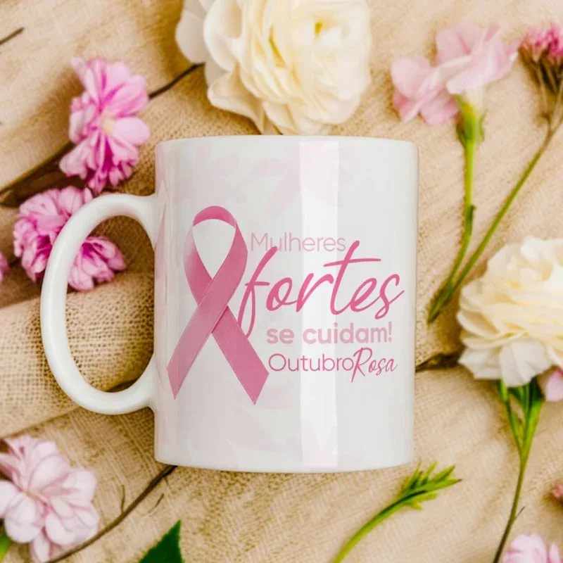 Caneca Outubro Rosa Mulheres fortes