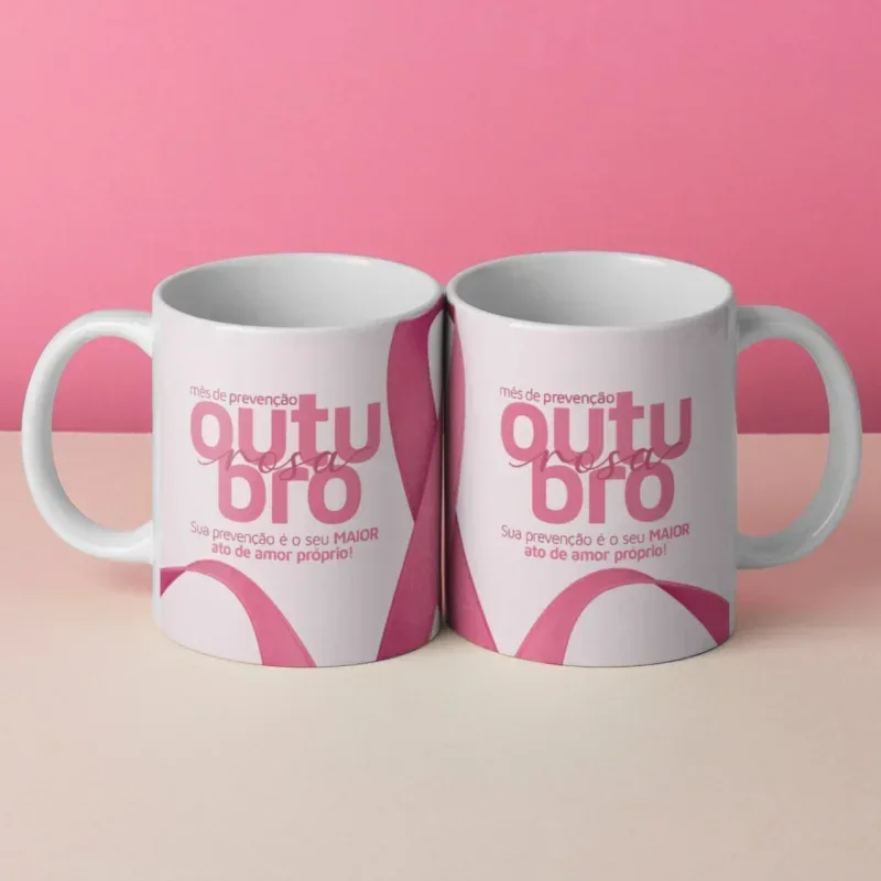 Caneca Outubro Rosa Prevenção é Tudo