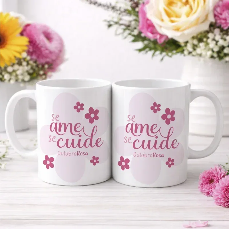 Caneca Outubro Rosa – Se Ame Se Cuide