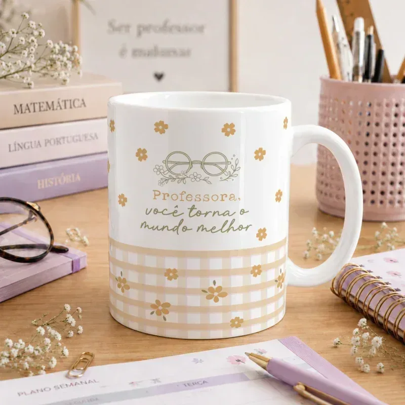 Caneca Professora Torna o mundo melhor